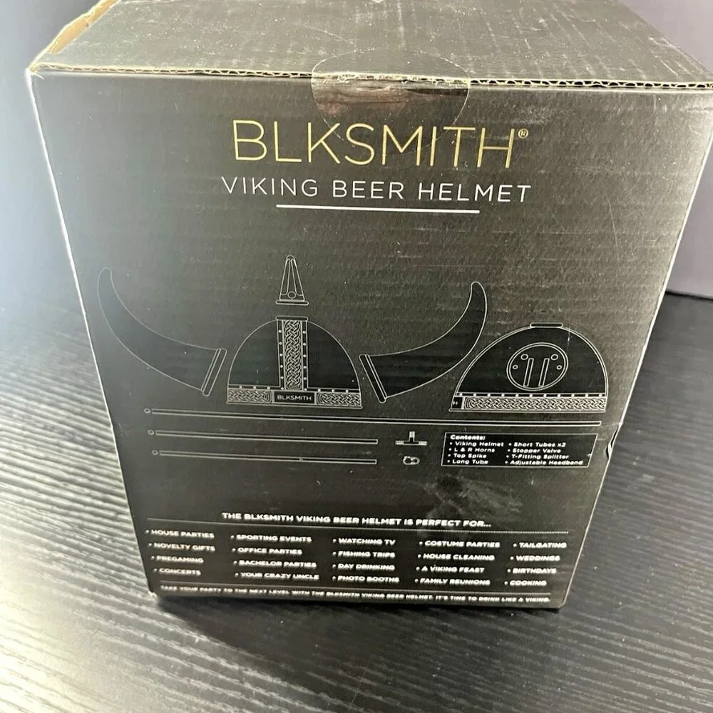 Blksmith Viking Beer Helmet Standard Hands-Free Drinking Age 21+ Silver Fun Part